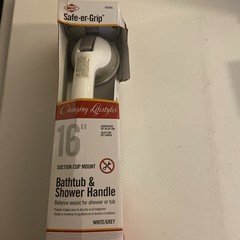 Changing Lifestyles Suction Cup Bathtub & Shower Handle 16″ White/Grey – 10255