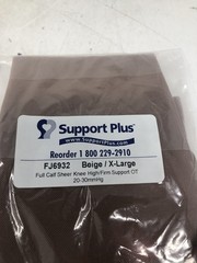 Support Plus FJ6932 Beige XL Full Calf Sheer Knee Highs, Firm Support 20–30 mmHg