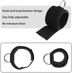 Ankle Wrist Cuffs Neoprene Padded Straps D-Ring Glute Kickback for Cable Machine