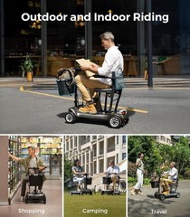 4 Wheel Folding Mobility Scooter Electric Power Wheelchairs Long Range 300LBS