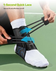 Quick Lace Up Ankle Brace with 2 Metal Support Stays, Breathable Stabilizer f…