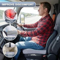 Memory Foam Car Seat Cushion – Ergonomic Driver Seat Cushion for Dark Gray