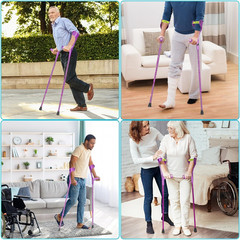 Folding Crutch (X1 Unit) Forearm Crutch Anti-Drop Cuff Reduces the Hassle of Pic