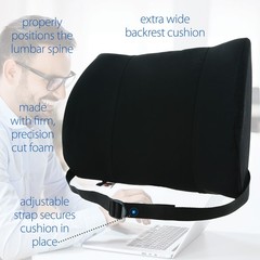Core Products Sitback Plus Lumbar Wide Support Chair Cushion Car Travel Work USA