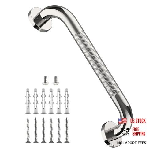 12 Inch Stainless Steel Chrome Shower Grab Bar, Bathroom 1 Foot (Pack of 1)