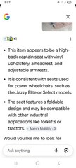 Here Is A Seat For A 1650 Jazzy It’s Extra Wide Seat And It May Fit Other Chairs