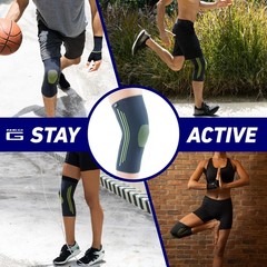 Neo-G Knee Compression Sleeve for X-Large: 43 – 48 CM/16.9 – 18.9 IN, Black