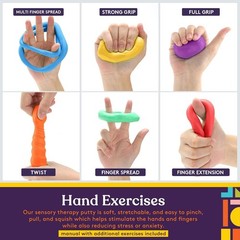 Resistive Therapy Putty for Adults and Teens – 4 Soft Colors for Hand Strength