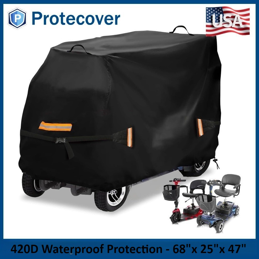 Mobility Scooter Cover 420D All-Weather Waterproof Protection – 68″x 25″x 47″