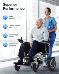 2024 Foldable Electric Wheelchair All Terrain Heavy Duty Power Mobility Scooter