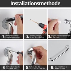 2 Pack Stainless Steel Shower Grab Bar Bathroom Safety Shower Handle for Elderly