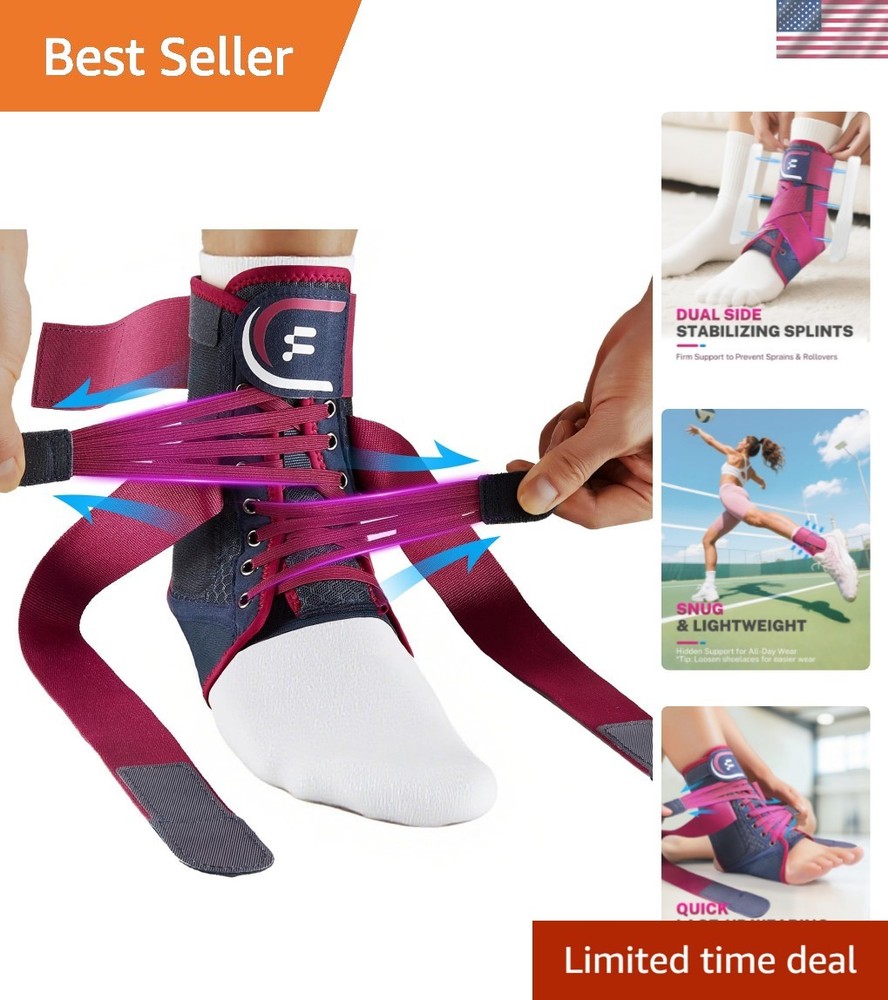Ankle Brace for Women Men with Quick Lace Up, Adjustable Figure 8 Compression…