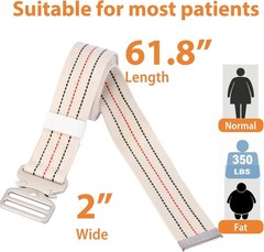 Alloy Buckle Gait Belt – 60-Inch Adjustable Support for Safe Transitions