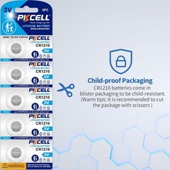 PKCELL 10 Pack CR1216 Watch Battery 3V Lithium 10 Count (Pack of 1)