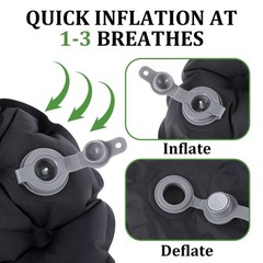 Ptwola Inflatable Seat Cushion Portable 18.9 x 10.63 x 0.12 inches, Black