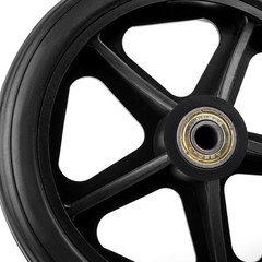 Royitay 2 Pack 6 Inch Rubber Wheelchair Wheels Replacement 6 inches, Black