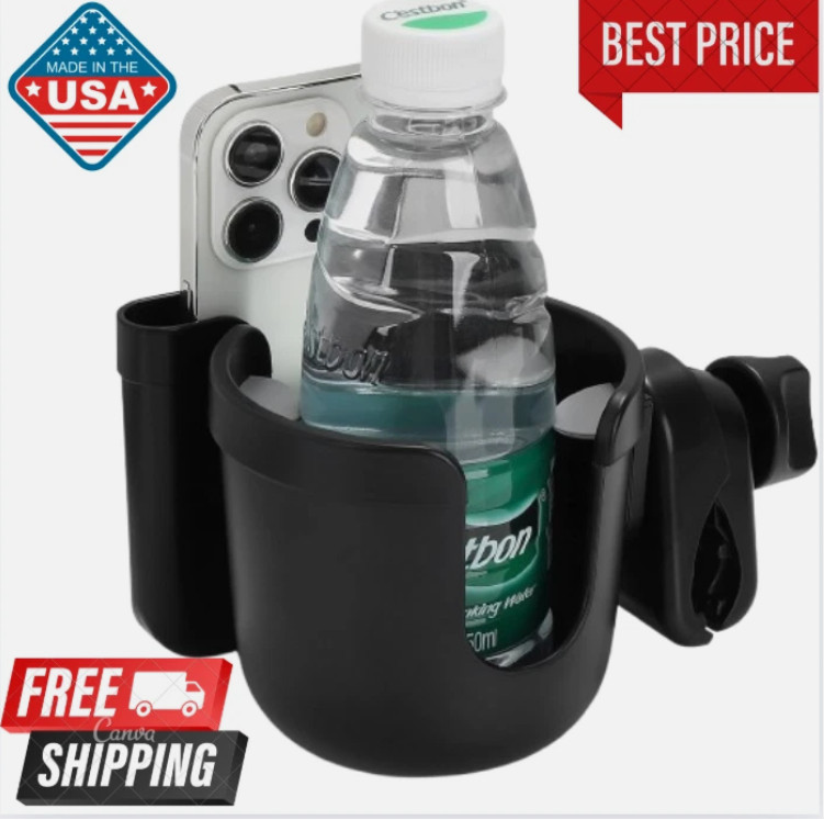 Universal Cup Bottle Phone Holder For Wheelchair Stroller Walker Bike Scooter US