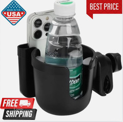 Universal Cup Bottle Phone Holder For Wheelchair Stroller Walker Bike Scooter US