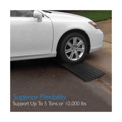 Pyle Car Driveway Curbside Bridge Ramp – Heavy Duty Rubber Threshold Curb Ram…