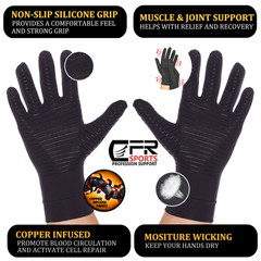 Copper Infused Arthritis Gloves Compression Support Hands Pain Relief Women Men