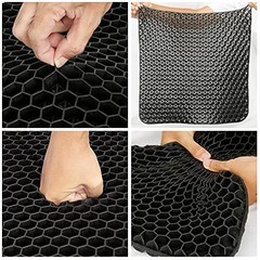 OMCOZY Gel Seat Cushion Cooling Thick Breathable Honeycomb Design – BLACK