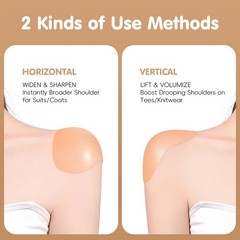Shoulder Pads, 2 Pairs Invisible Silicone 2 Count (Pack of 1), Skin