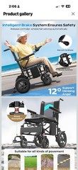 Electric Power Wheelchair w/ Joystick, Footrests, Black/Gray