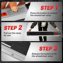 3.45-6ft Adjustable 600lbs Aluminum Alloy Black Access Ramp Wheelchair Ramp 2pcs