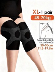 RunPro XL Knee Compression Brace Sleeves, 1 Pair, Black/Gray