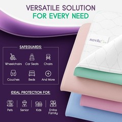 Incontinence Bed Pads – 4 Pack 18” x 24” Reusable Waterproof Mattress Protect…