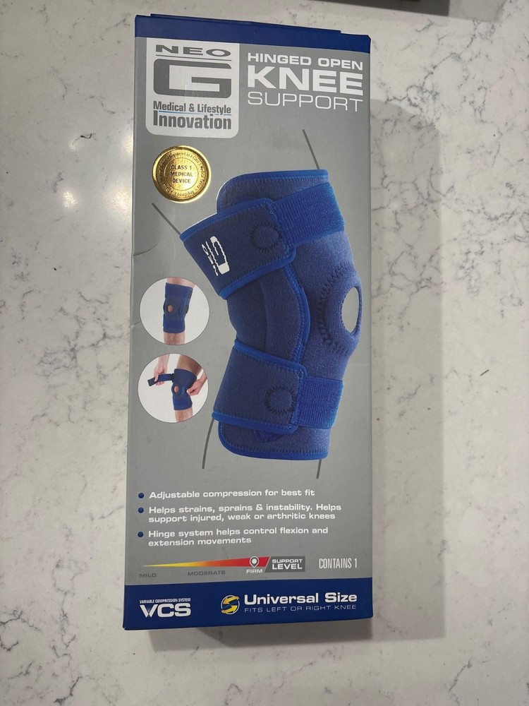 Neo G Hinged Knee Brace Support Firm Universal Size Ref 894 Blue Sealed New