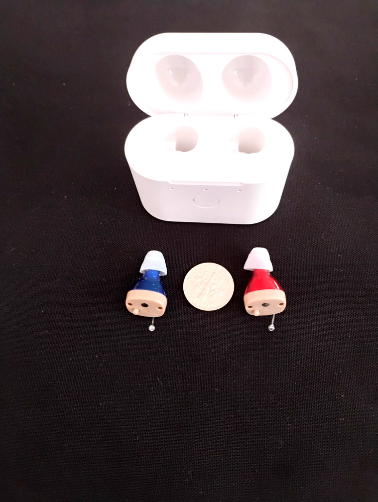 TWO RECHARGEABLE tiny digital amplifiers 3 programs NOISE & HIGH FREQUENCY USA