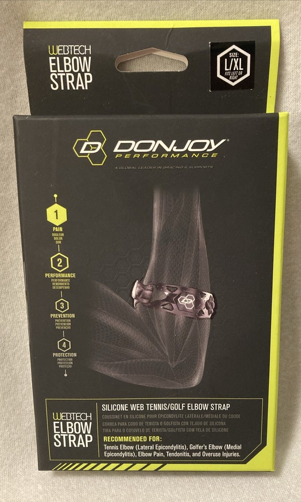 DonJoy Unisex Performance Silicone Tennis/Golf Elbow Strap L/XL Tendonitis