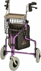 Nova Traveler 3-Wheel Folding Rolling Mobility Walker Rollator – 5 Colors