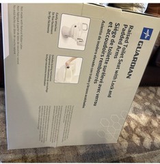 Midline Guardian Raised Toilet Seat W/Lock & Padded Arms 400 Ib Capacity NIB