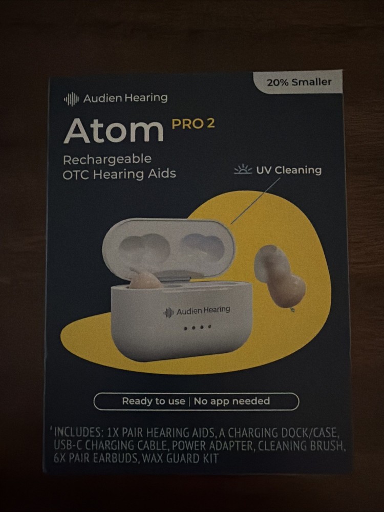 Audien ATOM PRO 2 Wireless Rechargeable OTC Hearing Aids (8043)