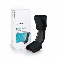 McKesson Black Dorsal Night Splint LargeX-Large Hook and Loop for the Foot