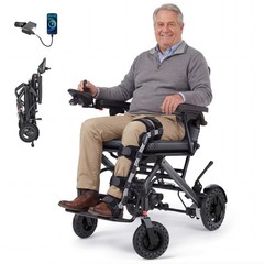 Lightweight Foldable Power Electric Wheelchair 18.5″ Wide Seat Airline Approve