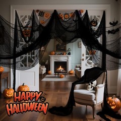 Land Guard Halloween Gauze Cloth Black 40×200 inches