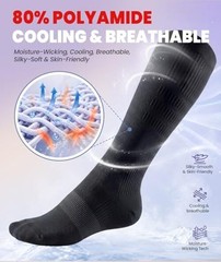 PULIOU Cooling Compression Socks for Women Men, 20-30 mmHg Small-Medium Black