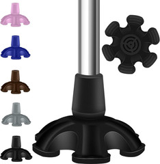 Heavy Duty Rubber Cane Tip 3/4 Inch Support Feet Self Standing for Walking Canes