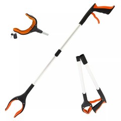 Foldable Garbage Pick Up Grabber Tool Rotating Jaw & Magnet Trash Picker 32”