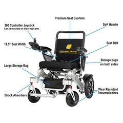 Lightweight Electric Wheelchair Folding Foldable Heavy Duty Power Wheelchair
