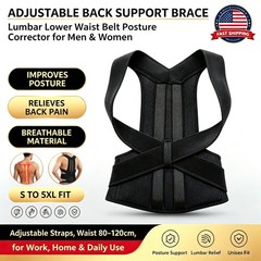 Adjustable Posture Corrector Low Back Support Shoulder Brace Belt for Men Women