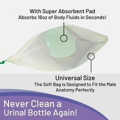Disposable Male Urinal Bag Carebag Pee Bag Medical Grade with Super Absorbent…