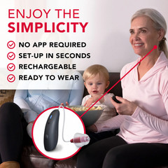 RCA OTC Hearing Aids FSA HSA Eligible Rechargeable Bluetooth Wireless Remote New