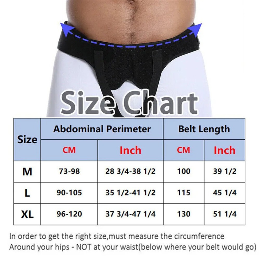 Hernia Support Belt Men Truss For Inguinal With 2 Removable Compression Pads US