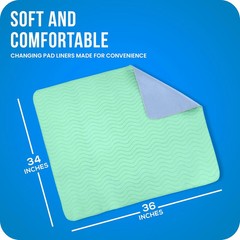 Washable Underpads 34″ X 36″ Pack of 4 Waterproof Reusable Heavy Absorb Bed Pads