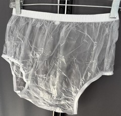 Super Soft Frosty Clear Plastic Pants Elastic Waist And Legs Size Large