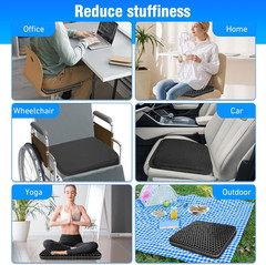 Gel Seat Cushion for Long Sitting Hip Pain, 20X20Inch Jumbo Thick Soft & Breatha